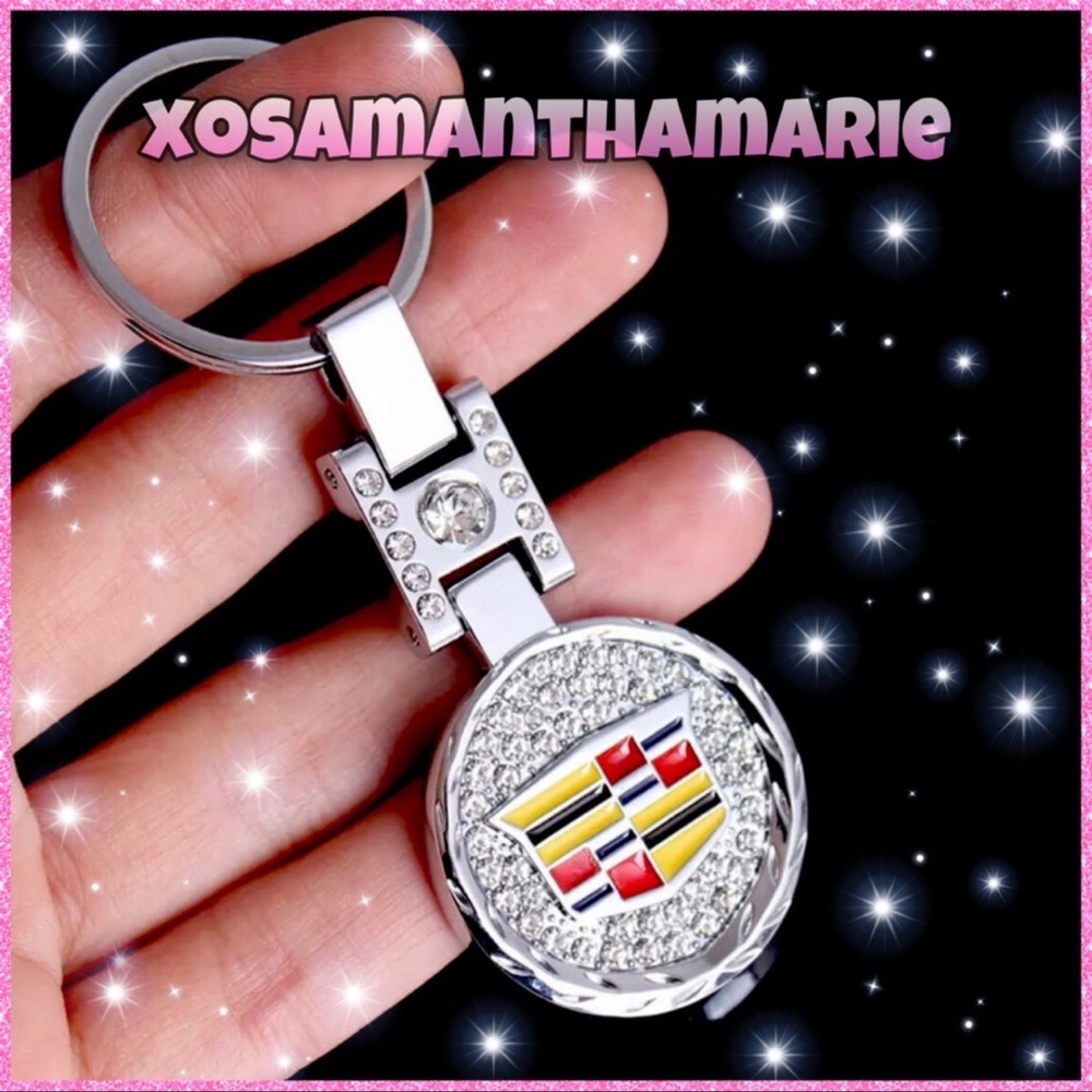 Cadillac Rhinestone Bling Charm Keychain Fob 💎 - Picture 10 of 14
